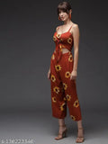 Rayon sleeveless printed net summer jumpsuit for women, vibrant design on display