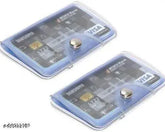 Solid plastic 2-pocket card holder wallet with 10 clear PVC slots, perfect for men and women's daily use - Made in India