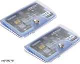 Solid plastic 2-pocket card holder wallet with 10 clear PVC slots, perfect for men and women's daily use - Made in India