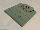 Striped cotton short sleeve t-shirt in MTS-PISTA STRIPE pattern, half sleeve with pocket. High quality Indian clothing
