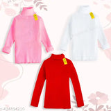 Woolen high neck winter sweater for kids in solid colors, suitable for babies and toddlers aged 12 months to 5 years, Indian origin