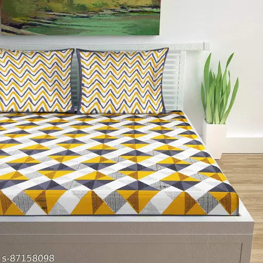 Fine cotton Jaipuri double bedsheets combo pack, includes 2 bedsheets and 4 pillow covers, ideal for adult bedroom