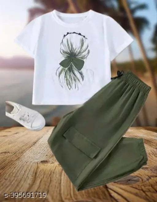 TarrenT Hunt young girl crop top t-shirt, stylish cotton blend long sleeves, trendy print, casual or travel wear