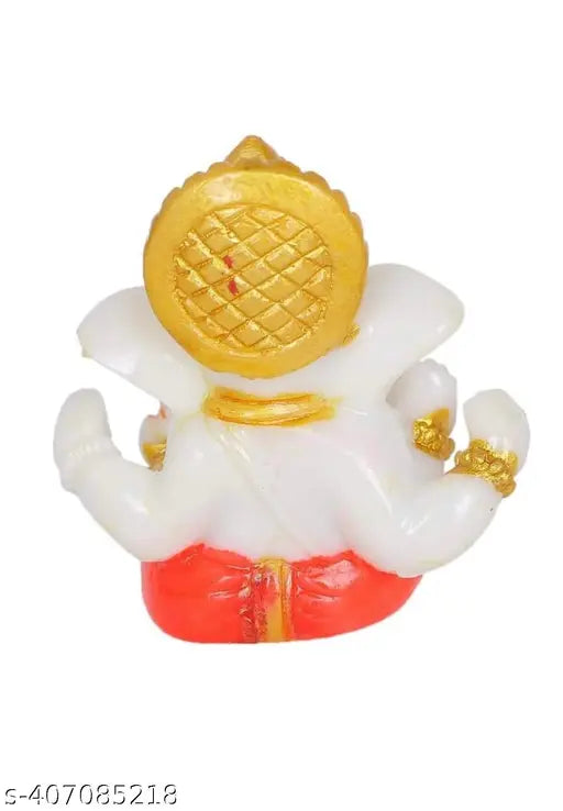 Multicolor resin Ganeshji idol for car dashboard and pooja room decoration, ideal for festivals and gifting | Size: 2.5"x2.5"x1.5", weight: 70g