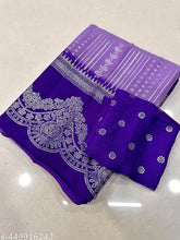 Chiffon saree with lace border, foil print all over on display - Indian budget range Shiffon Georget saree