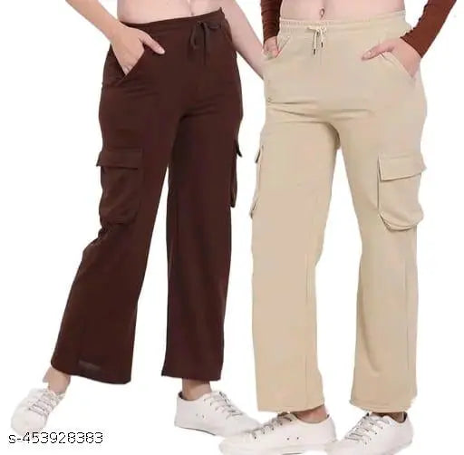Cotton blend solid joggers combo for girls and women, latest Dori design from India