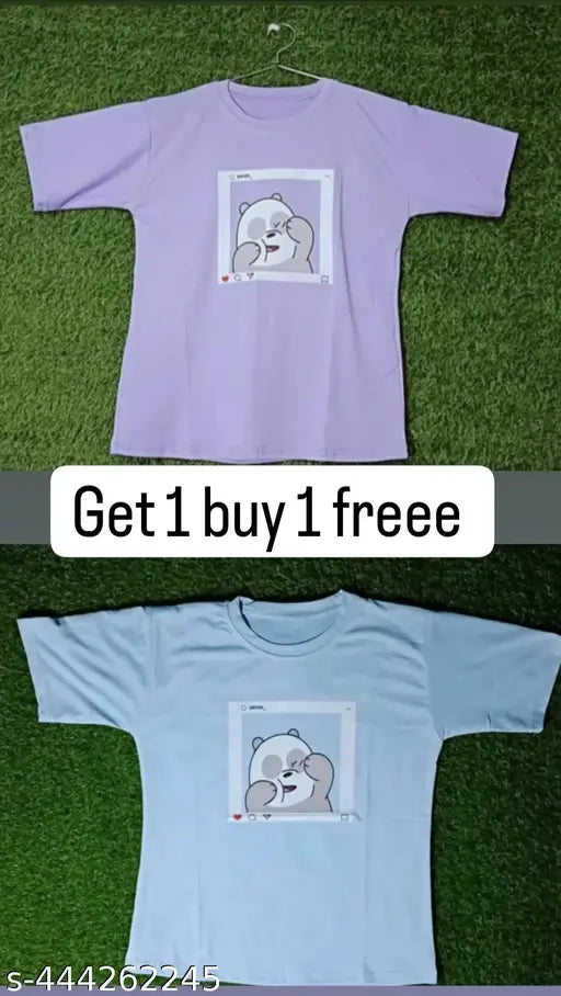 Chanderi printed cotton short-sleeved T-shirt, vibrant design, Made in India