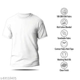 White cotton blend half sleeve 'I Love You 3' men's t-shirt with printed design, casual wear by Satrangi