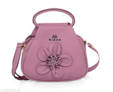 Faux leather sling bag for women, holds 3 compartments, free size (9"L x 4"W x 9"H) - trendy accessory by MISHA