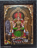 Synthetic resin, 9x12-inch Mangadu Kamatchi Amman photo frame - Indian deity home decor