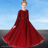 Net gown for young fashionistas, trendy style, solid pattern, sizes 5-16 years
