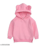 Pink wool boys' sweatshirts & hoodies pack of 1, solid pattern, size range: 12-18 months to 10-11 years, India origin