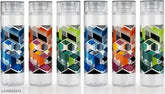 Multicolor printed water bottles (1000ml, PET plastic), ideal for fridge, school, office, or home use - pack of 6