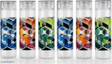 Multicolor printed water bottles (1000ml, PET plastic), ideal for fridge, school, office, or home use - pack of 6