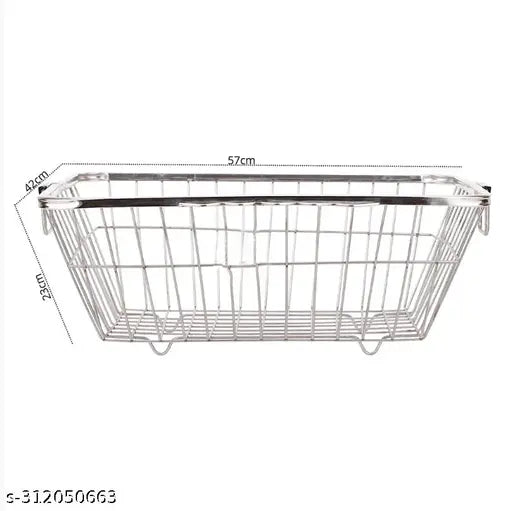 Stainless Steel Kitchen Dish Drainer Basket, Adjustable and Versatile, L57W42H23cm, Premium Quality for Modern Kitchens