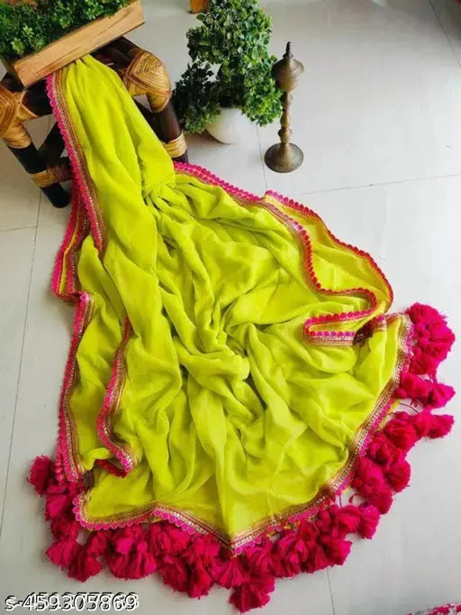 Multicolor Georgette saree with Bangalore silk blouse, free size, Indian handloom fashion