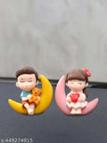 Antique creation heart moon couple car dashboard decor, Indian crafted miniature figurine