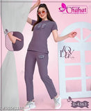 Printed hosiery nightgowns set, women's short sleeve pyjamas in India
