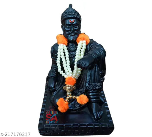 Marble Chatrapati Shivaji Maharaj statue for car, Indian Sai Amrut sculpture on dashboard, 3.5 inch car decor item