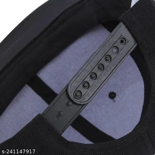 Cotton Men's Adjustable Snapback Cap, solid design for outdoor activities, one size fits all (55-61cm)