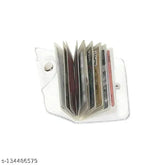 Plastic transparent button ATM card holder, holds 12 cards, lightweight and slim, Indian-made
