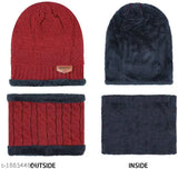 Woolen winter cap set for men & women with gloves & neck muffler, knit beanie hat & scarf. Soft fur net pattern, ideal for snow