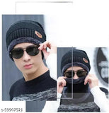 Woolen unisex beanie cap combo (pack of 2) with fur inside, warm and fashionable winter accessory