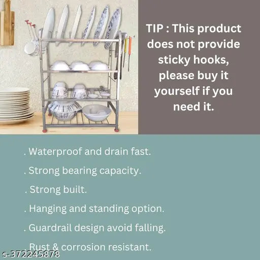 Stainless Steel 24x18 Kitchen Rack Stand - Large Capacity, efficient organization for modern kitchens