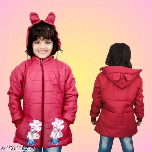 Stylish acrylic baby girl jacket, trendy solid color design, 12-18 months