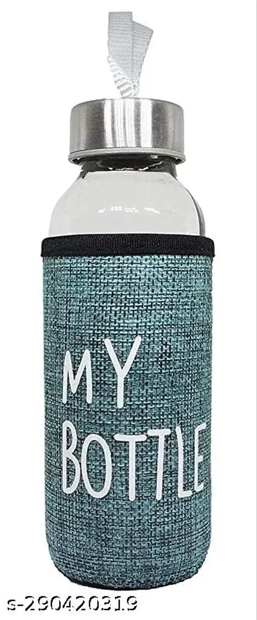 Blue ceramic Mini Bottle, ultra-clear borosilicate glass, leak-proof, portable, dishwasher safe, 350ML