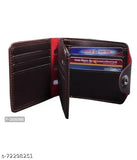 Brown Faux Leather BMW Genuine Men's Wallet with 6 Card Slots & 1 ID Slot, Made in India (12cm x 9cm)