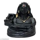 Khushi Adiyogi Shiva Smoke Fountain Showpiece - Poly Resin Adi Shankara incense holder, exquisite design, made in India