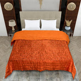 Double orange satin Jaipuri printed Rajasthani blanket/comforter/duvet, high-quality heavy winter quilt
