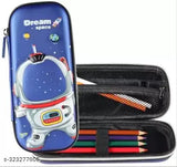 Synthetic Space Astronaut Theme Pouch, large capacity for kids and students. Stylish pen holder pouch for school or travel