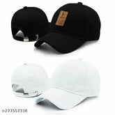 Adjustable cotton baseball caps, pack of 2 in solid colors - unisex fit for men, women, girls, boys