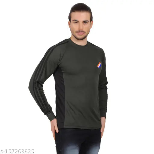 Aconite dry fit commando sport t-shirt for men, long sleeves, printed net design - ideal for sports, gym, and outdoor activities. Made in India