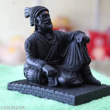 Indian-made 4 inch square poly resin Chatrapati Shivaji Maharaj figurine, ideal for gifting or decor