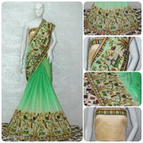 Cotton blend Riva Enterprise saree with embroidered work, free size, Indian origin