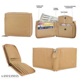 Classic World PU bi-fold wallet, solid color, 2 compartments, free size, ultra slim design for men & women
