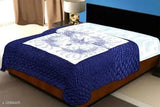 Blue satin trendy attractive blanket, 120 thread count, free size (98x86in), India-made comforter