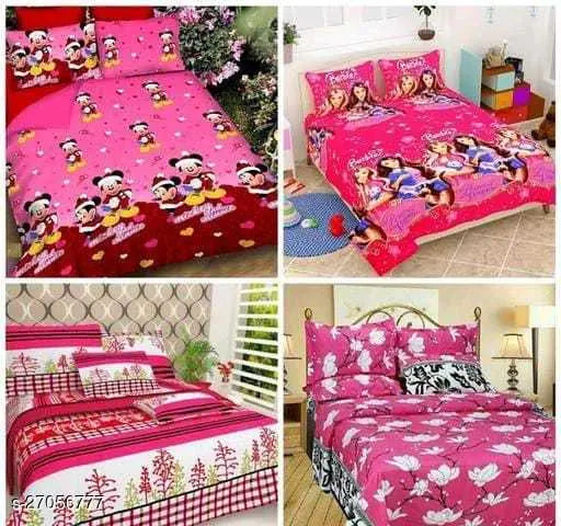 Microfiber ravishing fancy bedsheets set, pack of 4 with 8 pillow covers, queen size