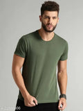 Men's solid cotton t-shirt, short sleeves, solid pattern, available in sizes S to XXL from India