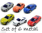 Fiber net die-cast pull back action car set, 6 colorful cars for kids learning about rescue vehicles and colors. DIE CAST CAR SET ALLOY TOYS made in India