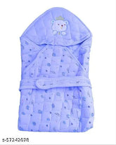 Cotton unisex hooded towel-wrapper sleeping bag nest for newborn babies (0-15 months), soft, durable, and protective with variety of designs