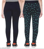 Printed cotton blend free size jeggings by SHAUN, stylish and comfortable, perfect for any occasion