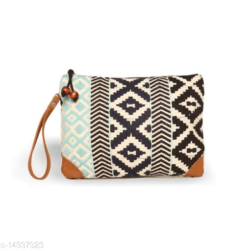 Multicolor fabric pouch for women, self-designed, made in India