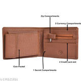 Black PU leather mini wallet for men, featuring 9 card slots and 2 compartments. Free size (L12cm x W8cm). Indian-made casual accessory