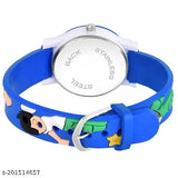 White dial multicolored strap Analogue watches pack for kids - alloy case, silicone straps with cartoon character design