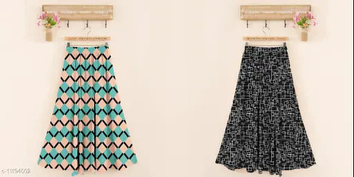 Rayon printed net Women's Wester designer skirt, free size (30in waist, 40in length), Indian origin