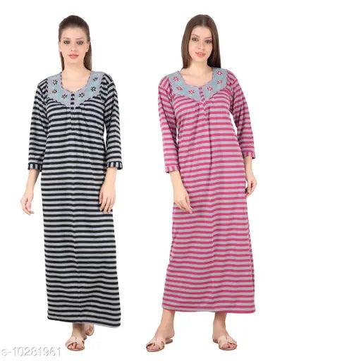 Women's winter wool nightsuit, free size 1, printed net pattern